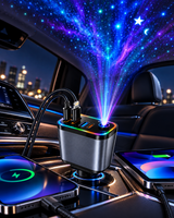 4-in-1 Starry Sky Car Charger with Type-C, USB & PD 3.0