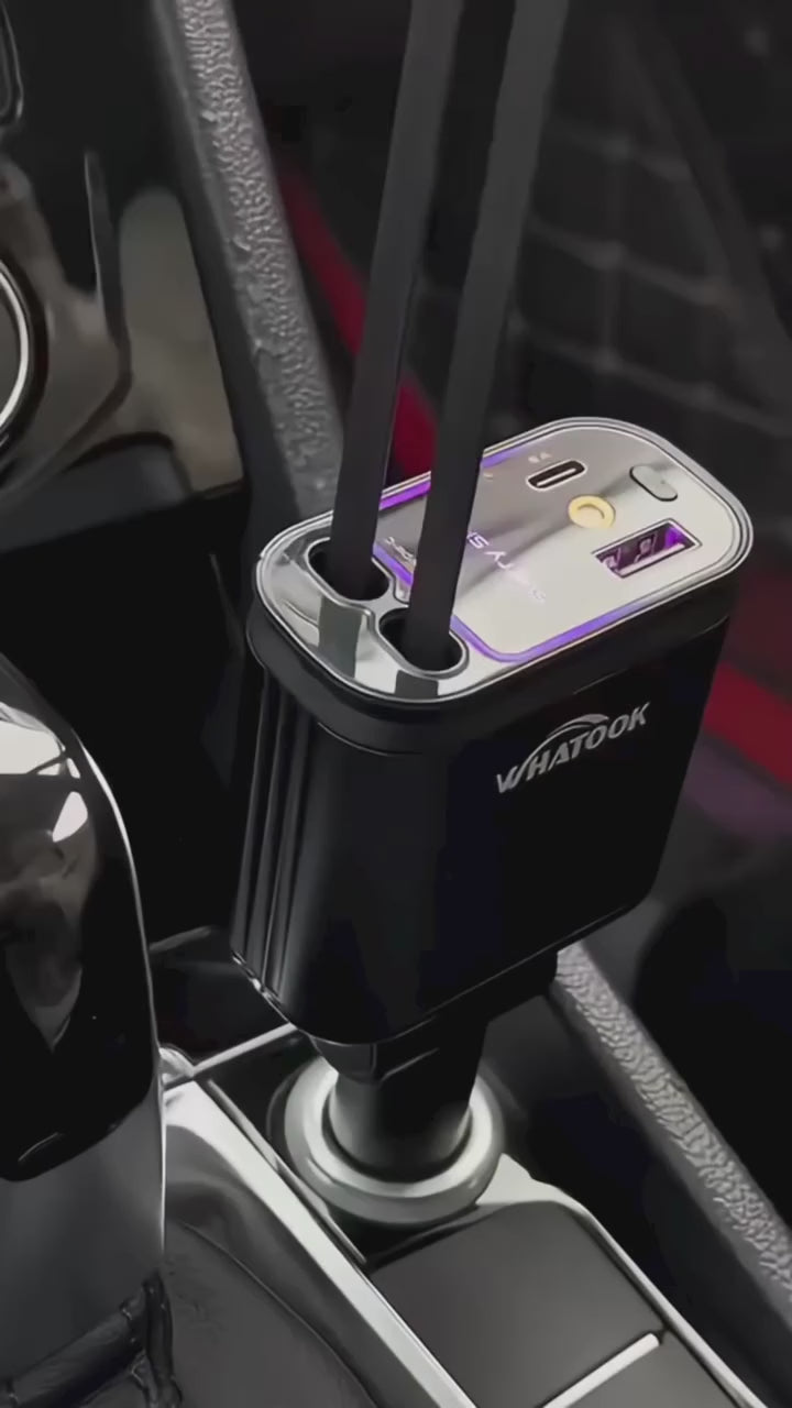 4-in-1 Starry Sky Car Charger with Type-C, USB & PD 3.0
