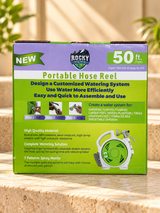 Rocky Mountain 50 ft Portable Hose Reel with 7-Pattern Spray Nozzle