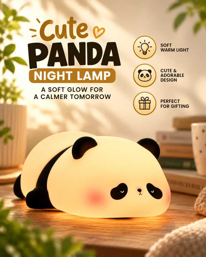 Cute Panda Night Lamp – Soft Warm LED Night Light