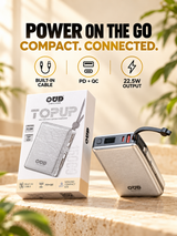 OUD TOPUP 22.5W Fast Charging Power Bank with Built-in Cable