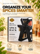 18-Jar Rotating Spice Rack Organizer – 360° Kitchen Spice Storage Stand