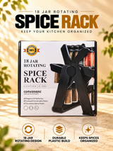 18-Jar Rotating Spice Rack Organizer – 360° Kitchen Spice Storage Stand