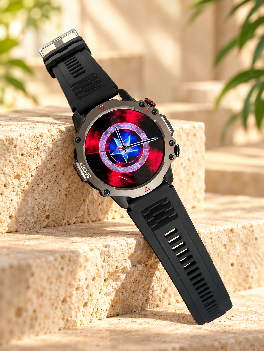Rugged Sport Smartwatch – Premium Round Display with Stylish Sports Design