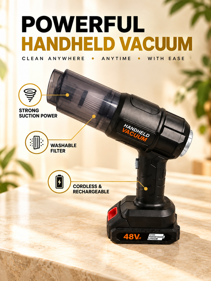 MAXTOP Cordless Handheld Vacuum Cleaner – Powerful Portable Vacuum with Multi-Purpose Attachments