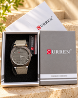CURREN Men's Premium Analog Watch – Green, Blue, Grey & Black Leather Strap Collection